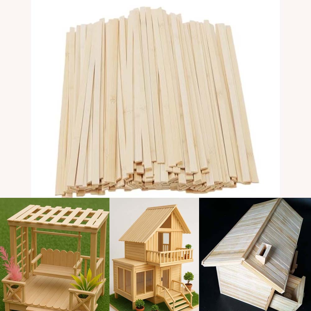 Woodworking Projects Art - 10 szt. Drewnianych płaskich patyczków do